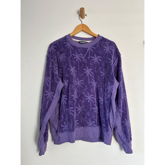 Chubbies Men's M Purple Palm Tree Embossed Crewneck Sweatshirt - Picture 6 of 9